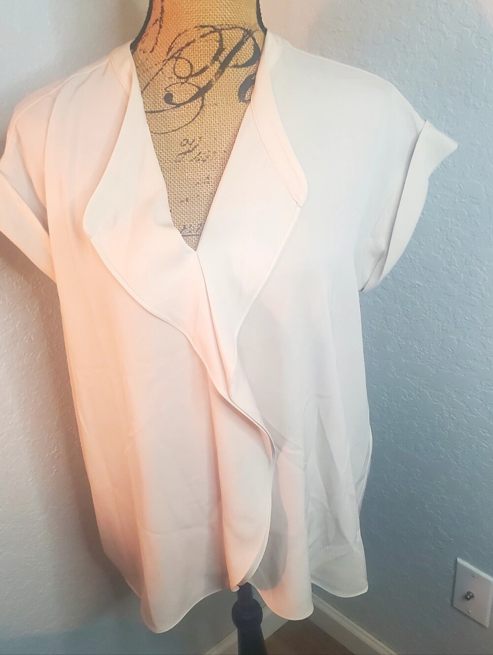 Lysse Soft Blush Ruffle V-Neck Blouse